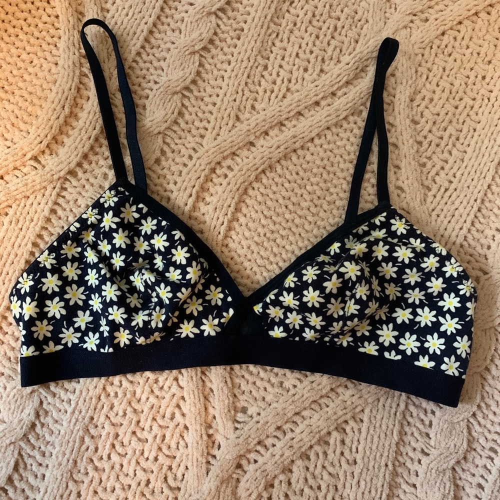 Madewell navy flower print cotton bralette